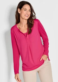 Blusenshirt mit Chiffon-Einsatz