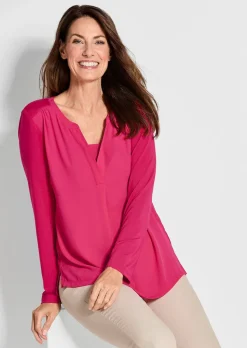 Blusenshirt mit Chiffon-Einsatz