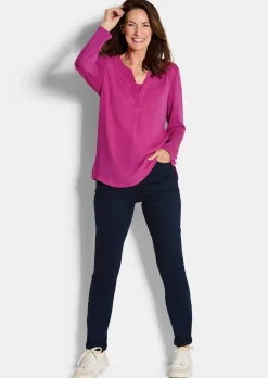Blusenshirt mit Chiffon-Einsatz