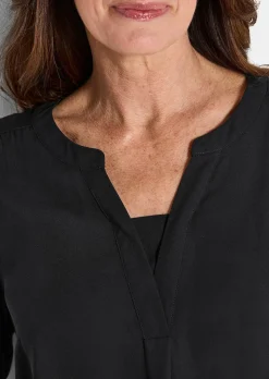 Blusenshirt mit Chiffon-Einsatz