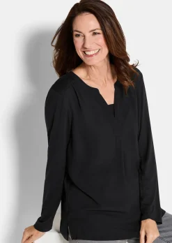 Blusenshirt mit Chiffon-Einsatz