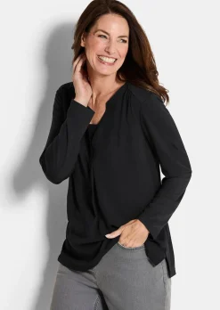 Blusenshirt mit Chiffon-Einsatz