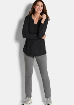 Blusenshirt mit Chiffon-Einsatz