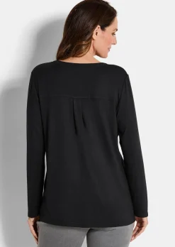 Blusenshirt mit Chiffon-Einsatz
