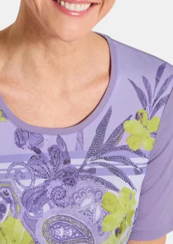 Blusenshirt mit Paisley und Strasssteinen