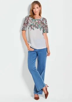 Blusenshirt mit platziertem Paisley-Muster