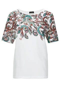 Blusenshirt mit platziertem Paisley-Muster
