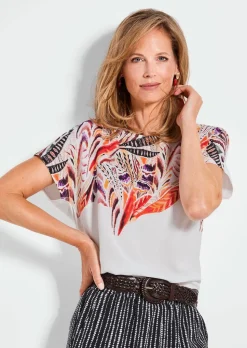 Blusenshirt mit platziertem Druck