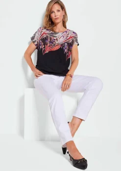 Blusenshirt mit platziertem Druck