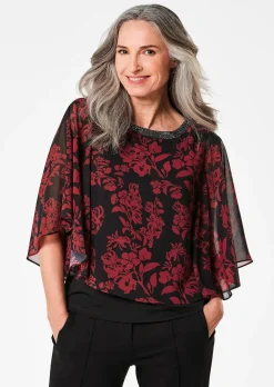 Blusenshirt mit weiten Chiffon-Ärmeln