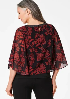 Blusenshirt mit weiten Chiffon-Ärmeln