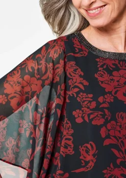 Blusenshirt mit weiten Chiffon-Ärmeln