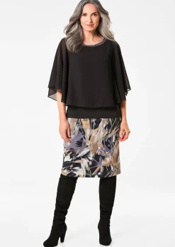 Blusenshirt mit weiten Chiffon-Ärmeln