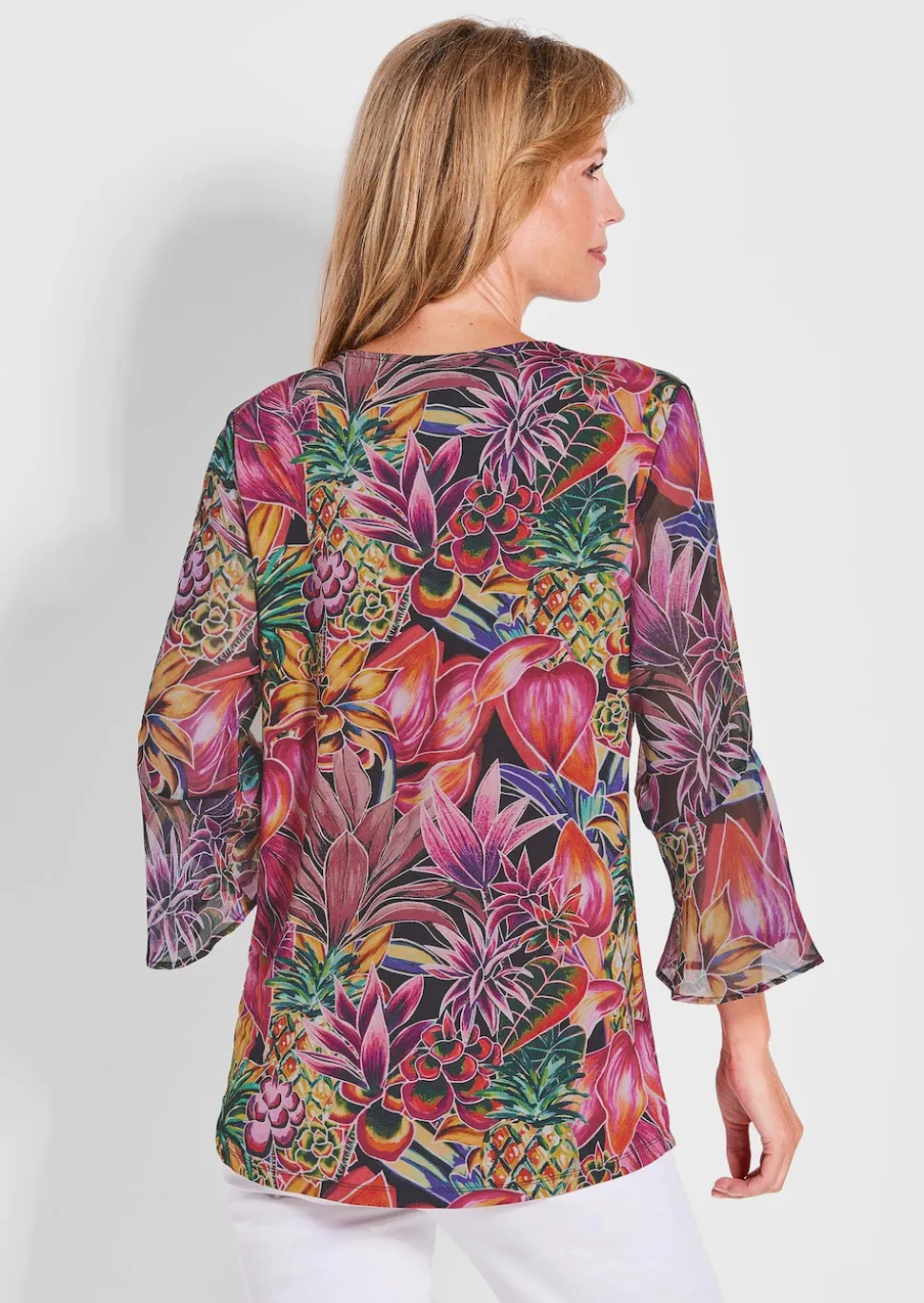 Blusenshirt mit zarten Chiffon-Ärmeln