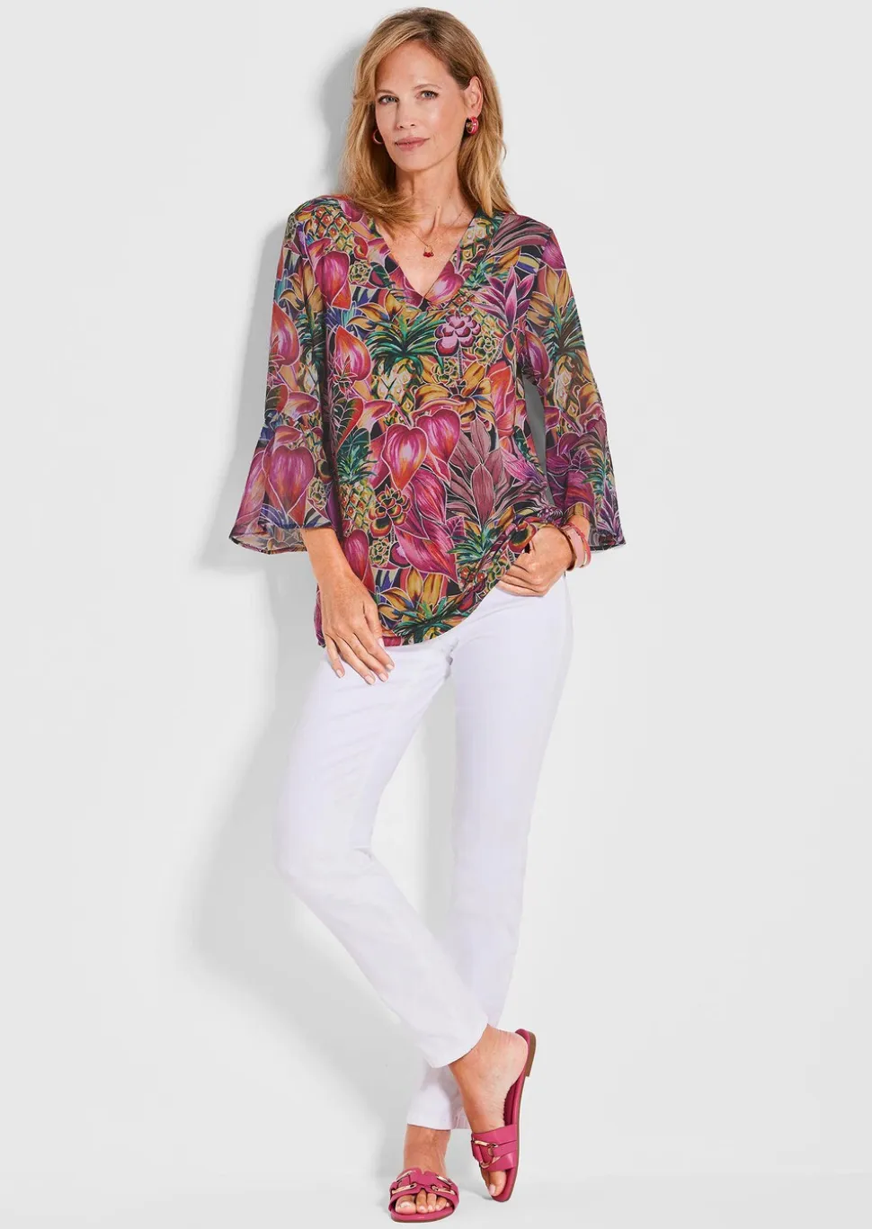 Blusenshirt mit zarten Chiffon-Ärmeln