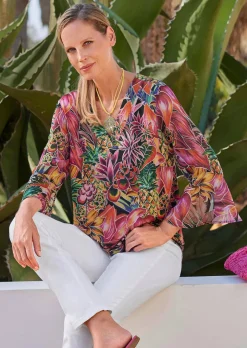 Blusenshirt mit zarten Chiffon-Ärmeln