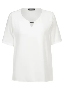 Blusenshirt mit Zierelement am Dekolleté