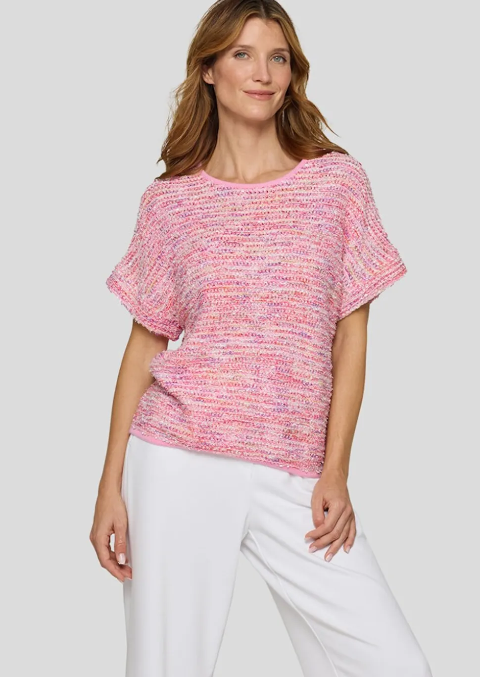Bändchengarn-Pullover in Multicolor-Optik
