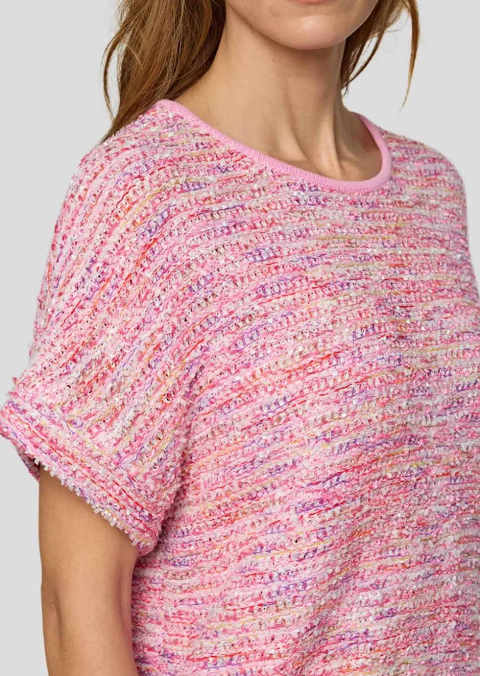 Bändchengarn-Pullover in Multicolor-Optik