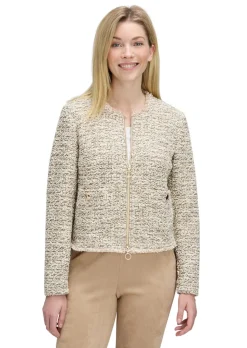 Bouclé-Cardigan mit Reißverschluss