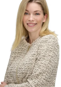 Bouclé-Cardigan mit Reißverschluss