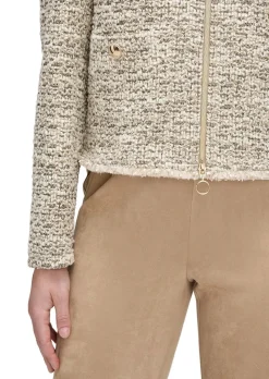 Bouclé-Cardigan mit Reißverschluss