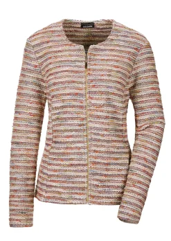 Bouclé-Jacke im Ringel-Look