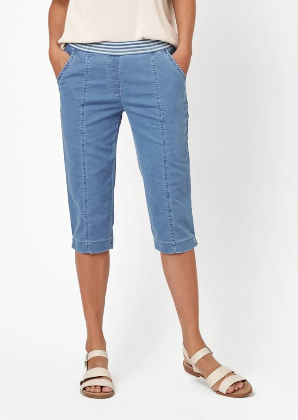 Caprihose in Denim-Optik
