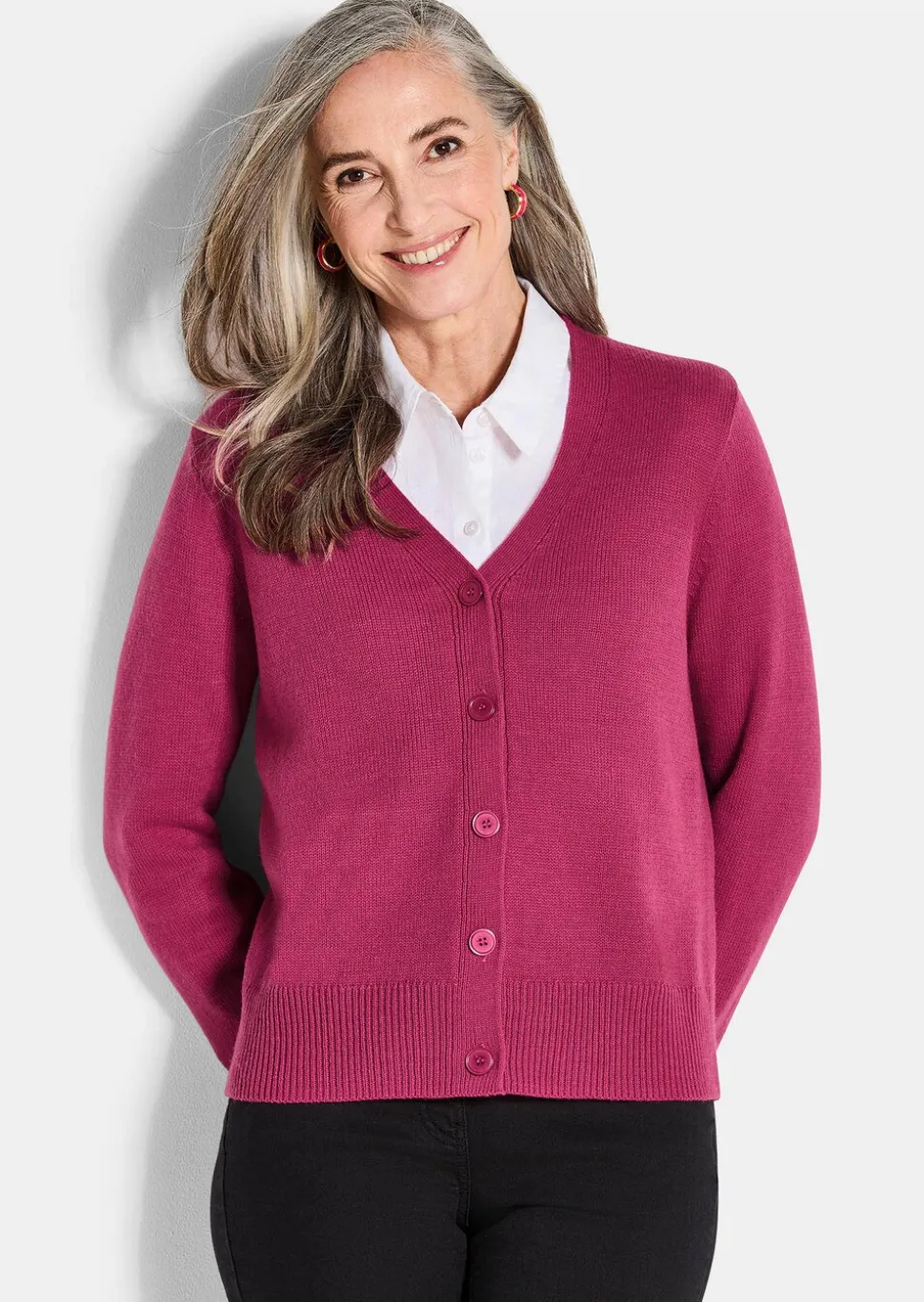 Cardigan mit großen Knöpfen