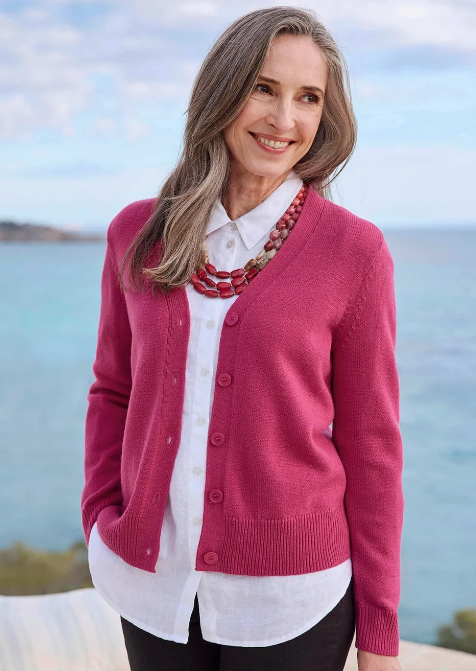 Cardigan mit großen Knöpfen