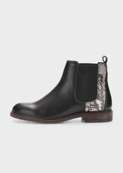 Chelsea Boots in Schlangen-Optik