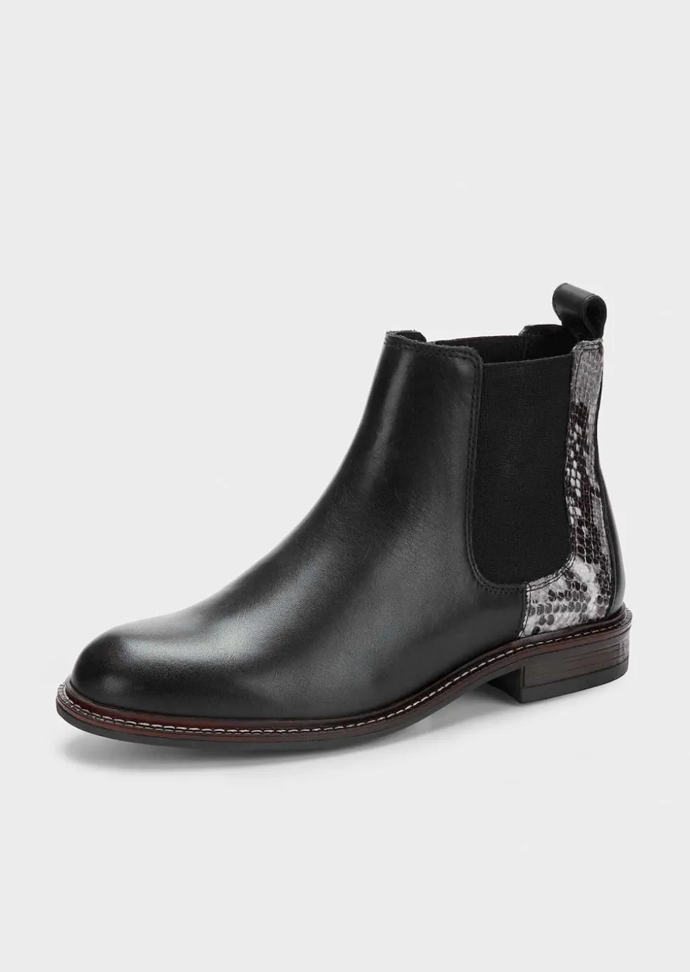 Chelsea Boots in Schlangen-Optik