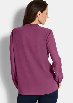 Chiffonbluse mit femininem Ausschnitt