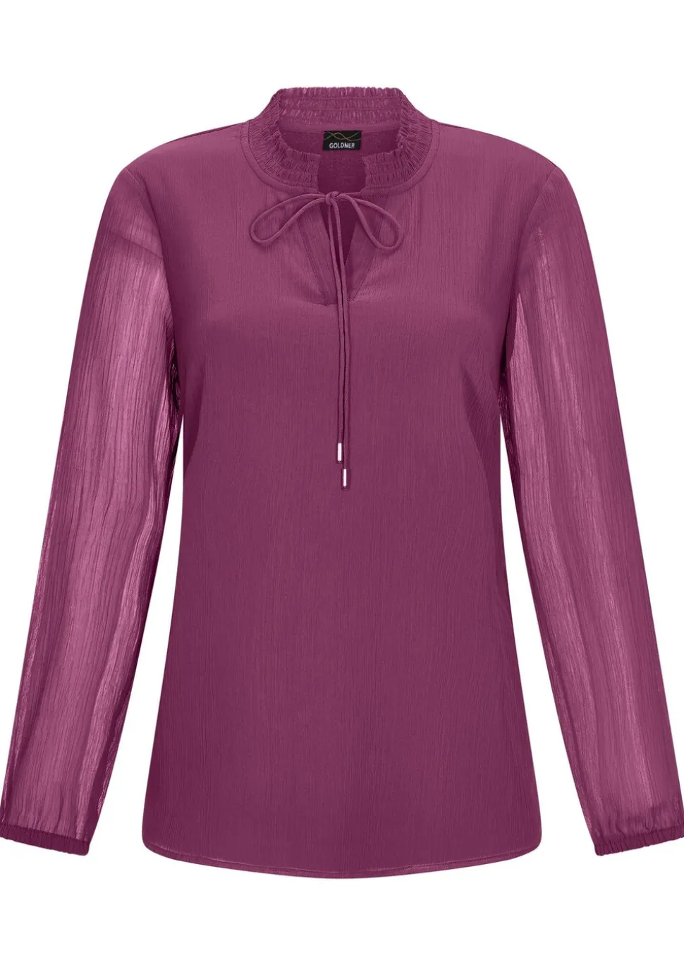 Chiffonbluse mit femininem Ausschnitt
