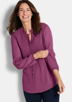 Chiffonbluse mit femininem Ausschnitt