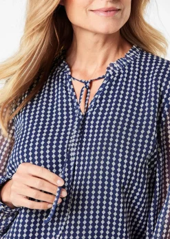 Chiffonbluse mit Gummibündchen