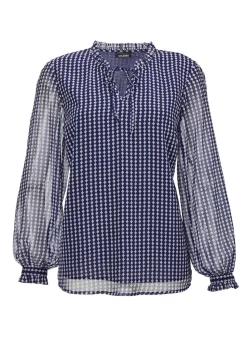 Chiffonbluse mit Gummibündchen