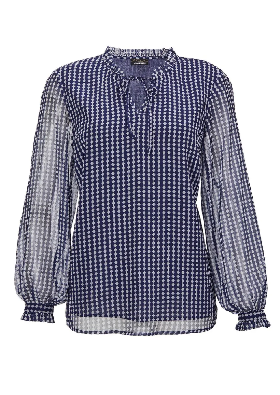 Chiffonbluse mit Gummibündchen
