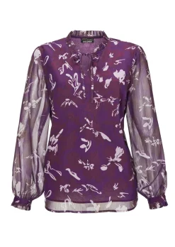 Chiffonbluse mit Gummibündchen