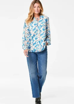 Chiffonbluse mit Gummibündchen