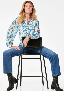 Chiffonbluse mit Gummibündchen