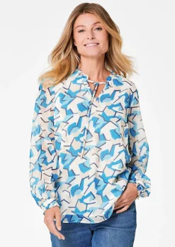 Chiffonbluse mit Gummibündchen