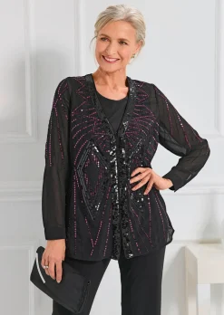 Chiffon-Jäckchen mit Pailletten