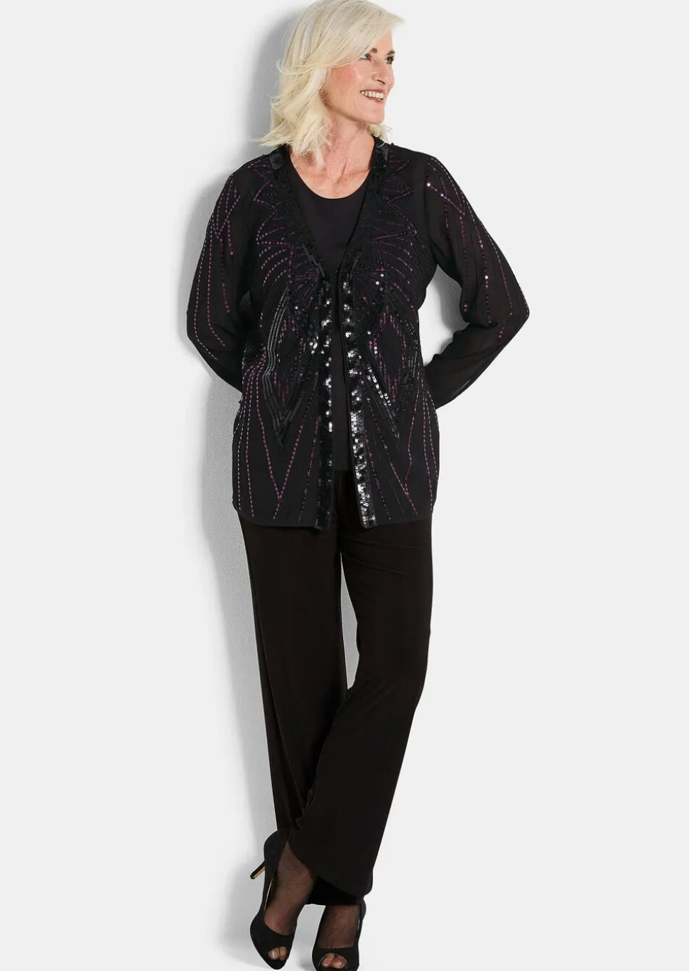 Chiffon-Jäckchen mit Pailletten