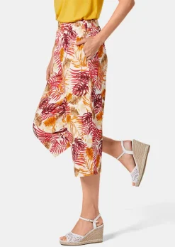 Culotte mit sommerlichem Blätterprint