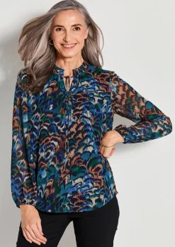 Druckbluse aus Chiffon