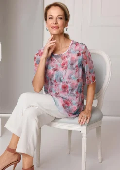 Druckbluse aus herrlich weichem Mesh