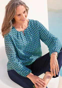 Druckbluse aus reiner Viskose