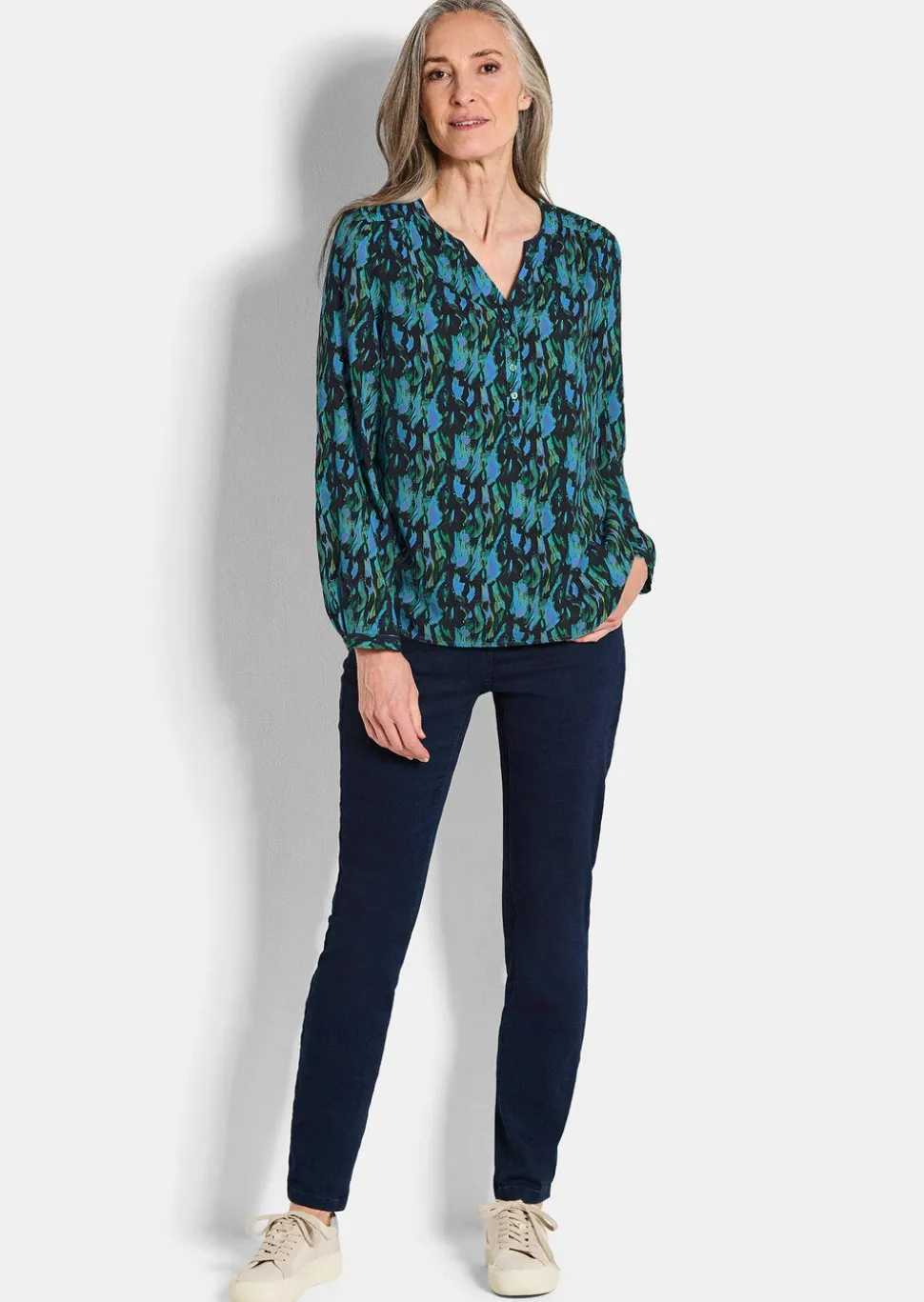 Druckbluse im Unikat-Print