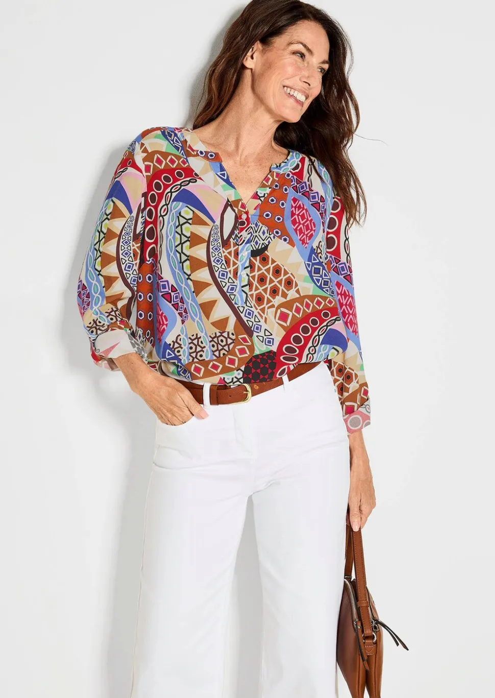 Druckbluse im Unikat-Print